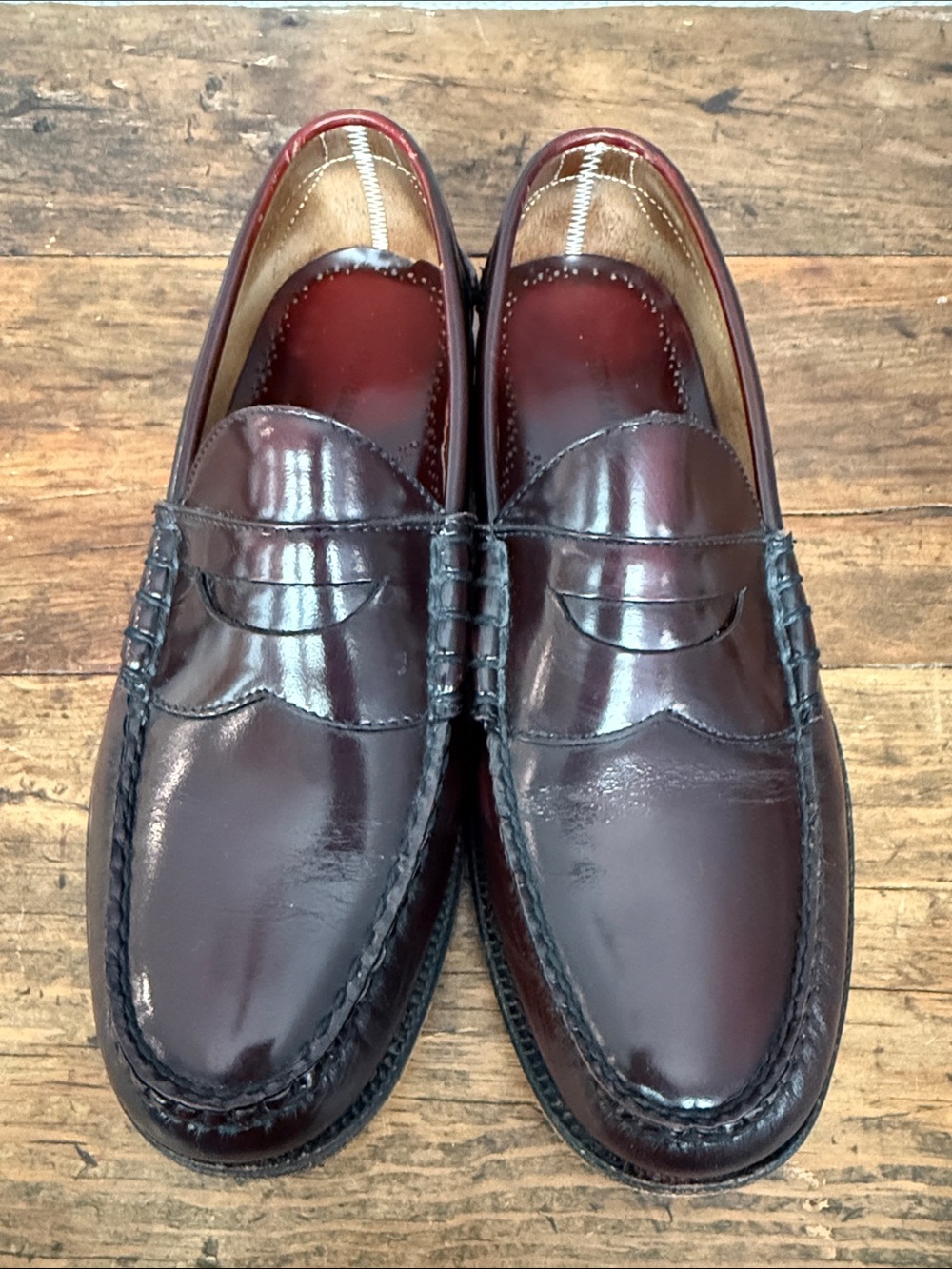 Johnston & Murphy Burgundy Leather Classic Penny Loafers Size 7D